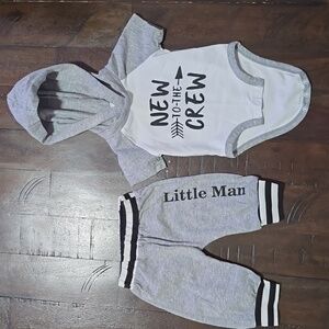 Gray and White Baby Outfit Set